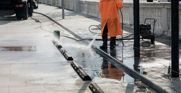 Parking Lot Pressure Washing in Champaign