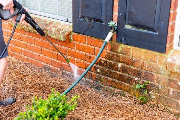 Brick Home Power Washing in Champaign